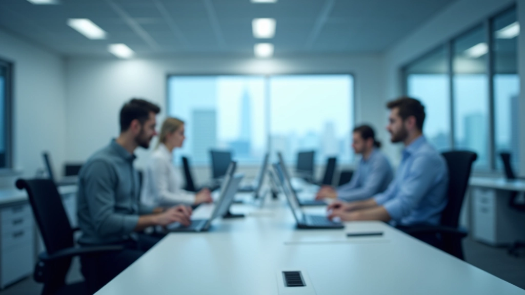 Moderne Statistikbüros mit Datenanalysegeräten und Computerarbeitsplätzen für Preisindexberechnung